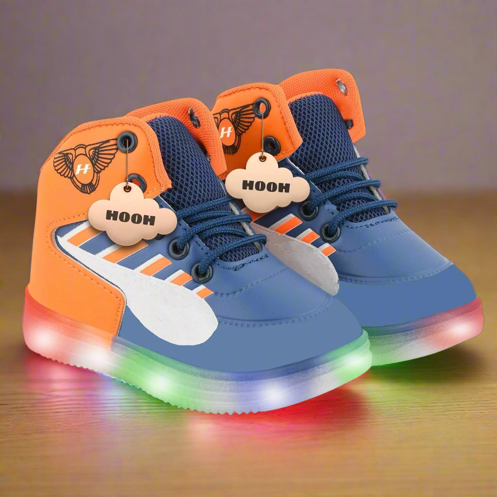 HOOH Unisex LED Light-Up Sneakers for Babies & Kids - (Red, Yellow, orange)