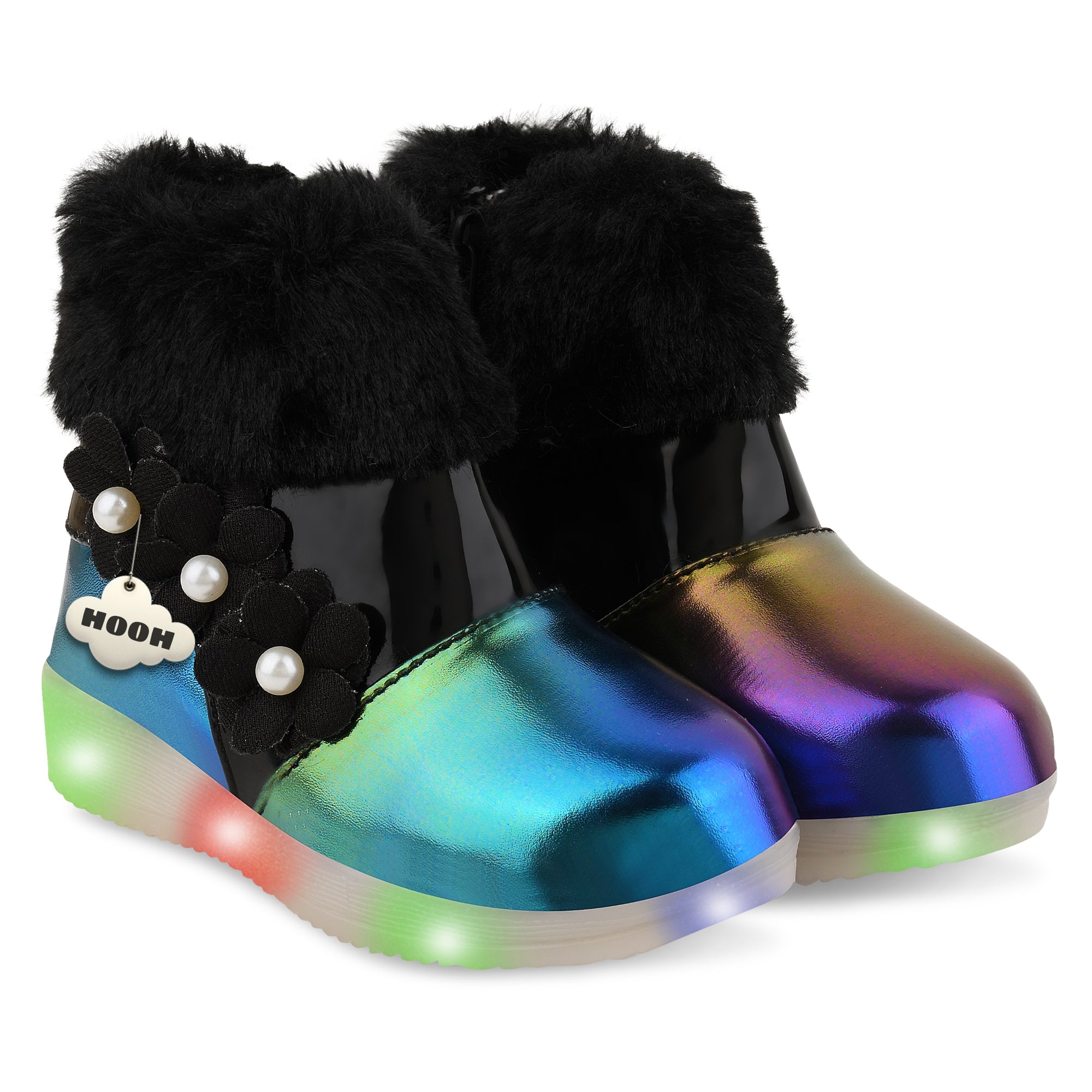 HOOH kids Girls Colored Kid’s LED Long Boots
