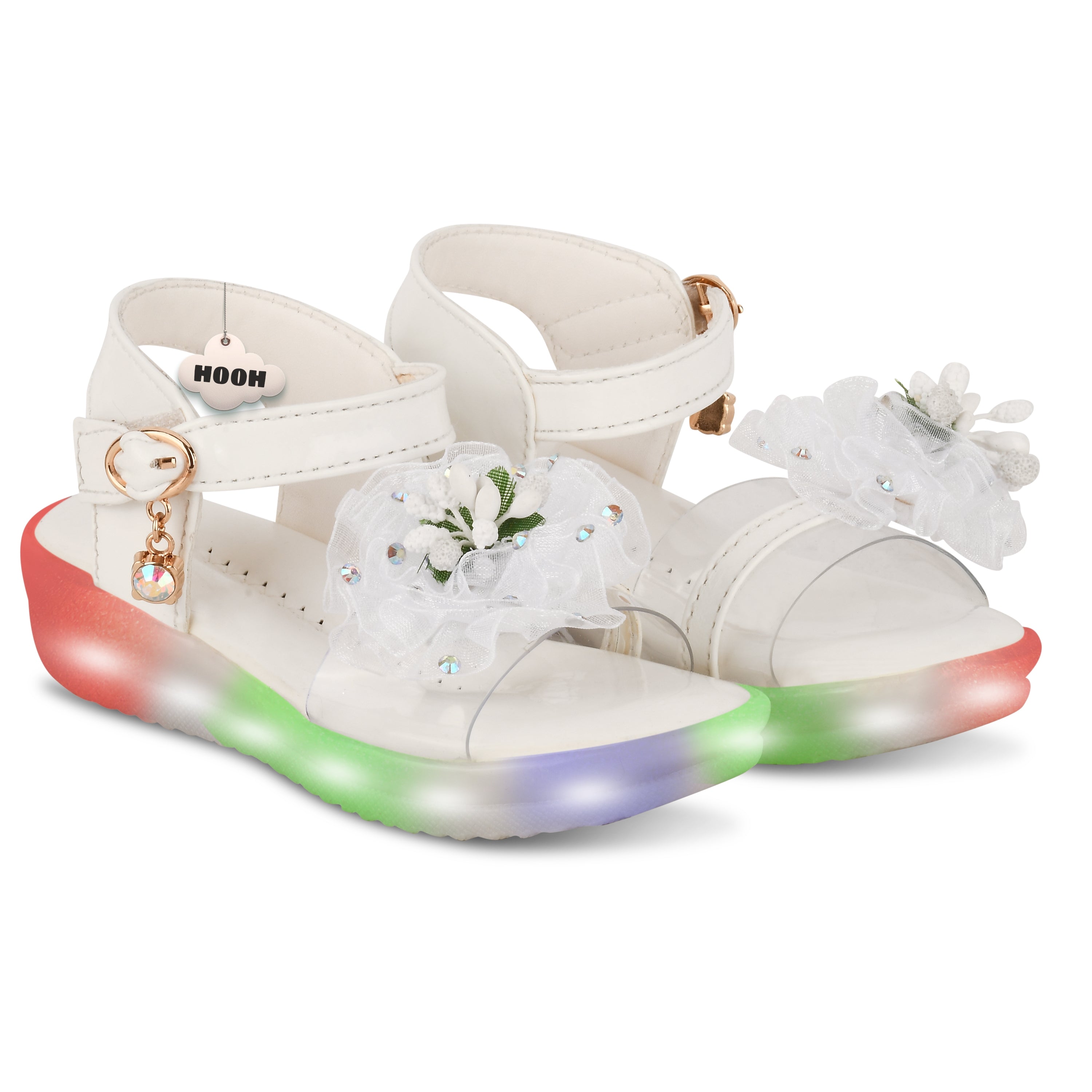Hooh Kids Colored LED Girls Sandals