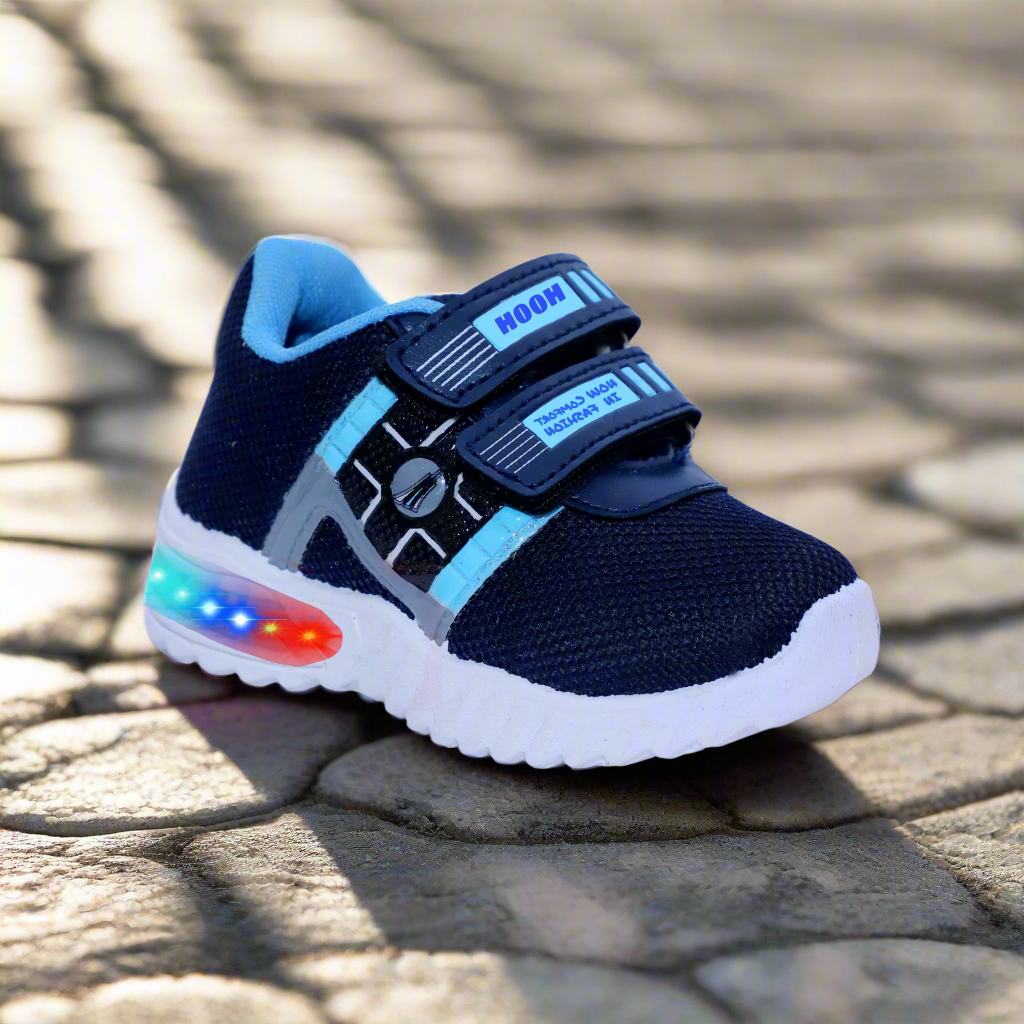 HOOH Kids Canvas LED Light shoes  White sole