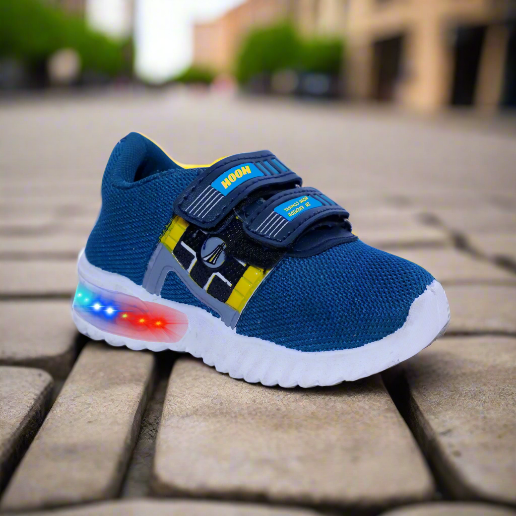 HOOH Kids Canvas LED Light shoes  White sole