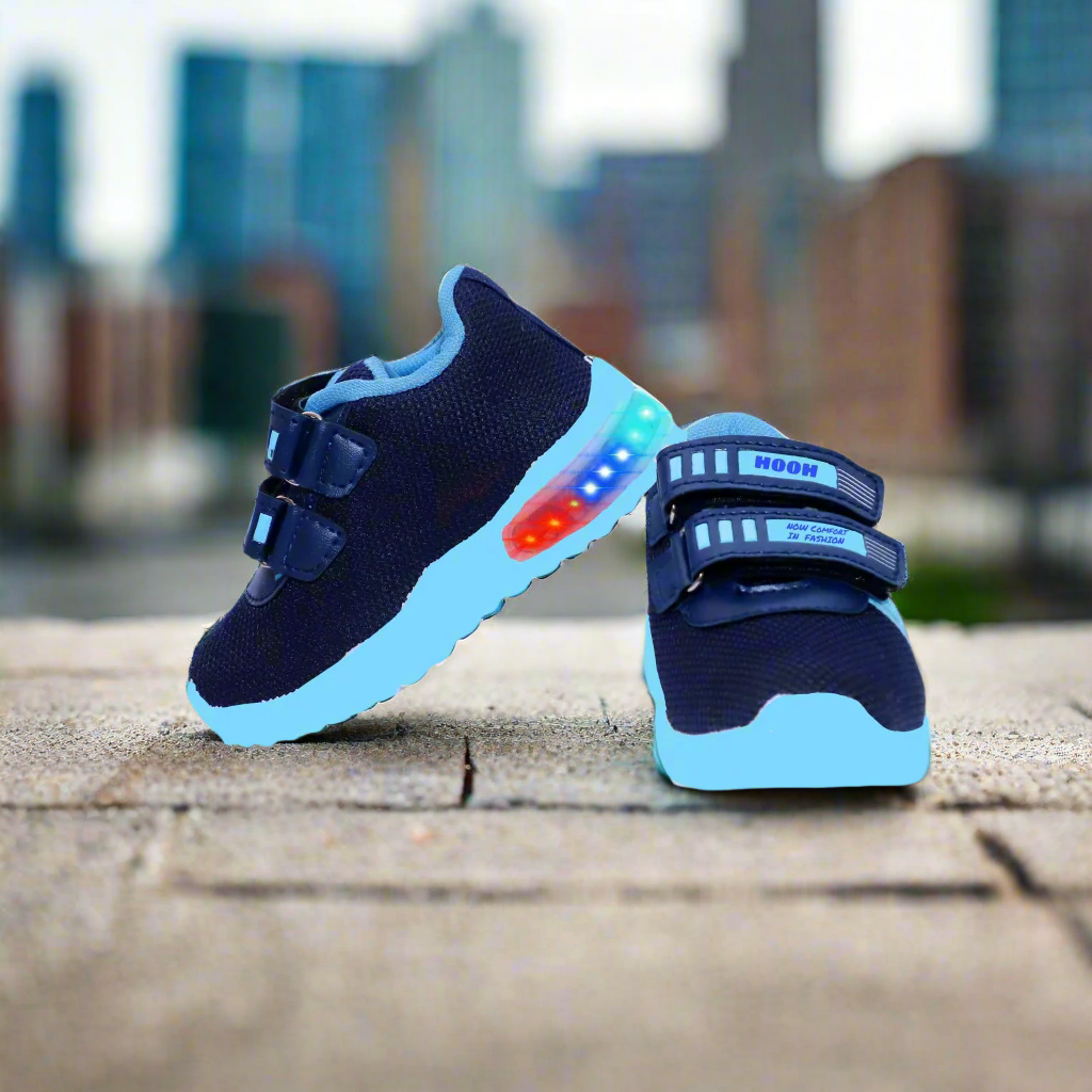 Kids LED Canvas Shoes for Baby Boys and Girls COLOUR SOLE Hooh