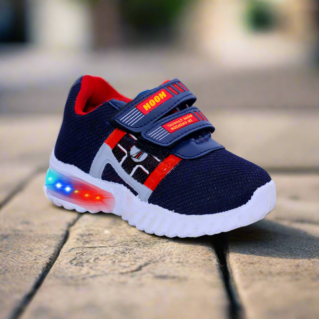 HOOH Kids Canvas LED Light shoes  White sole