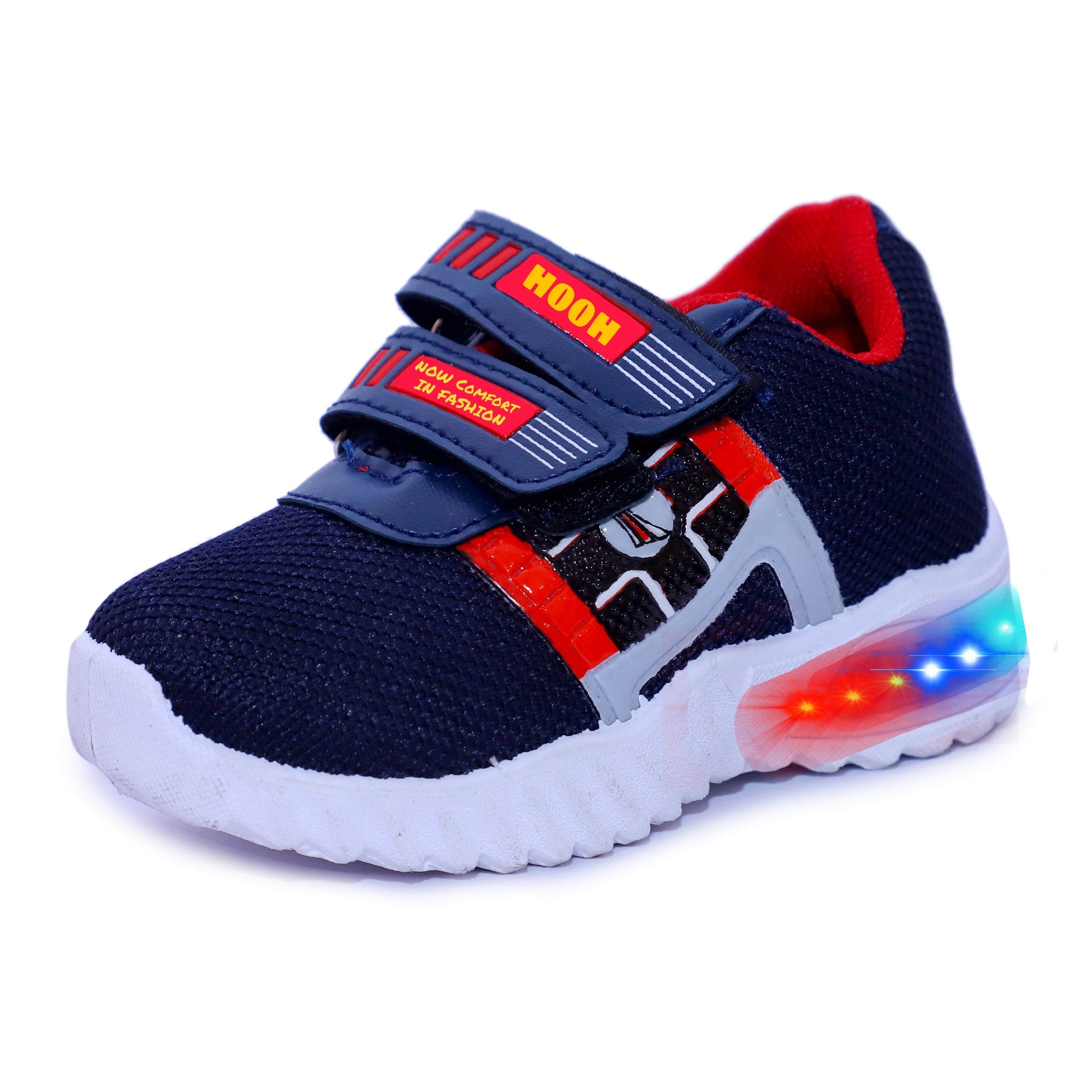 HOOH Kids Canvas LED Light shoes  White sole