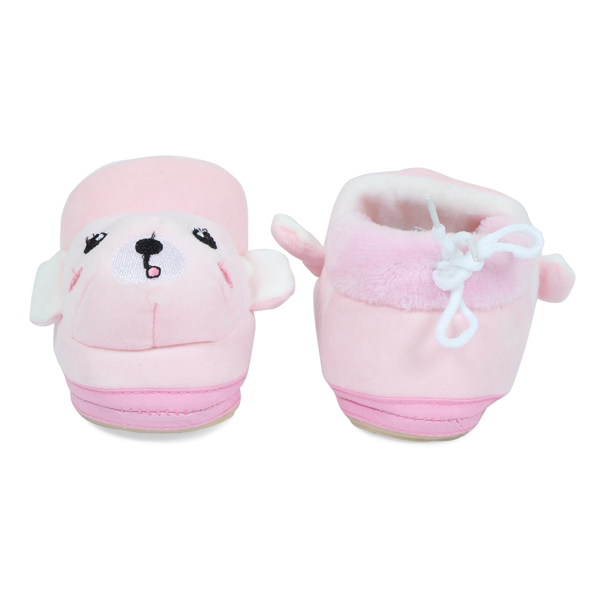 Pink Booties Cum Socks For Unisex Babies