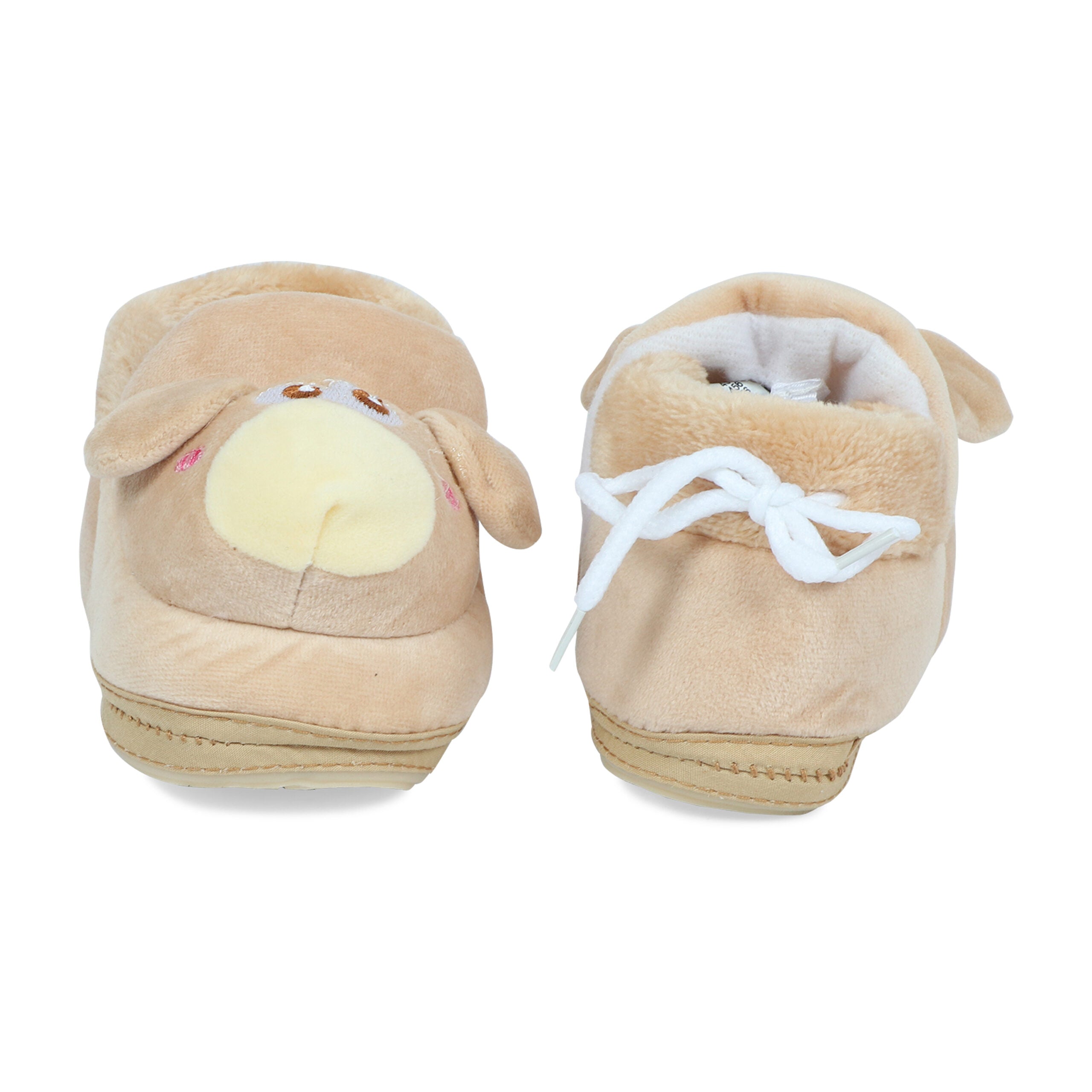 Brown Booties Cum Socks For Unisex Babies