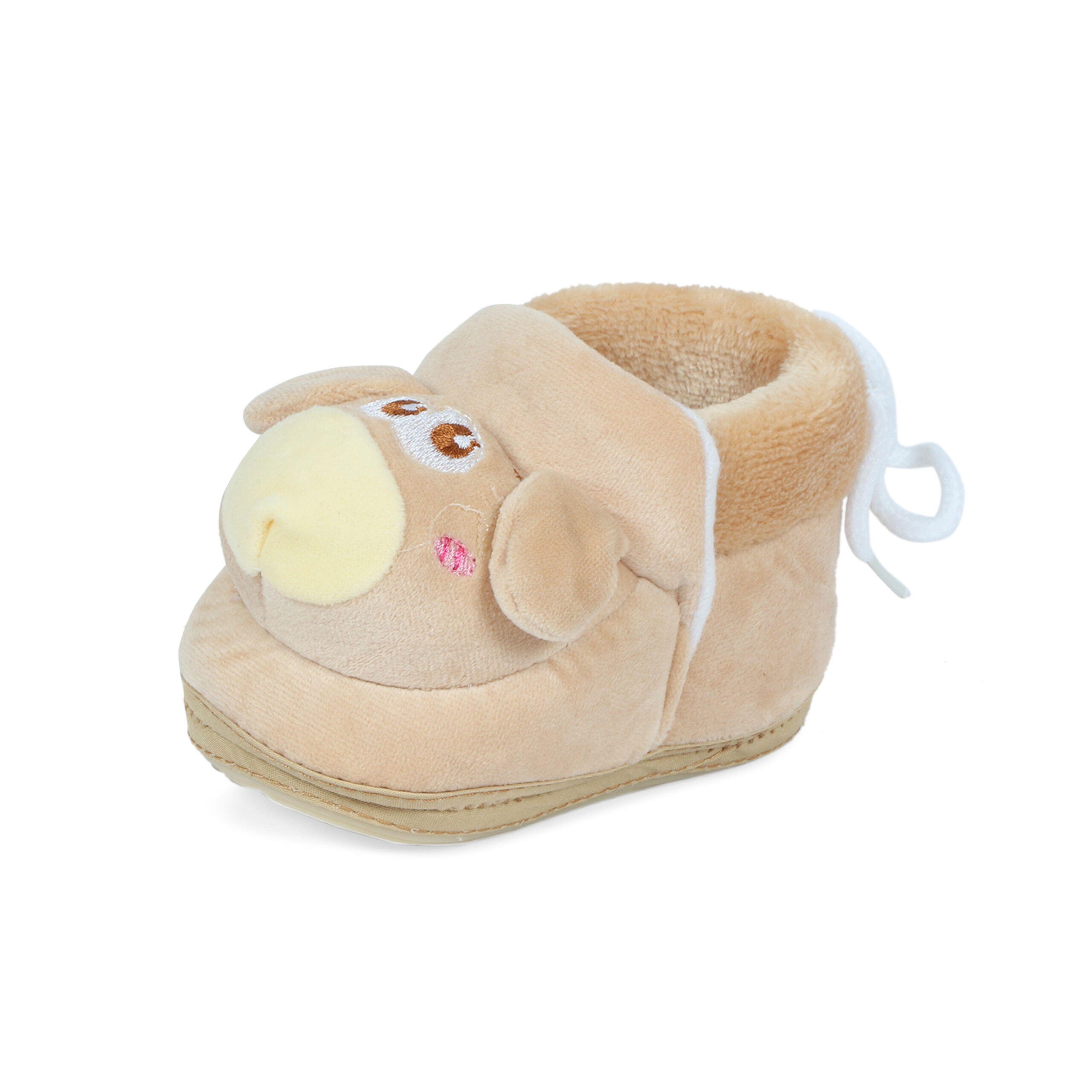 Brown Booties Cum Socks For Unisex Babies