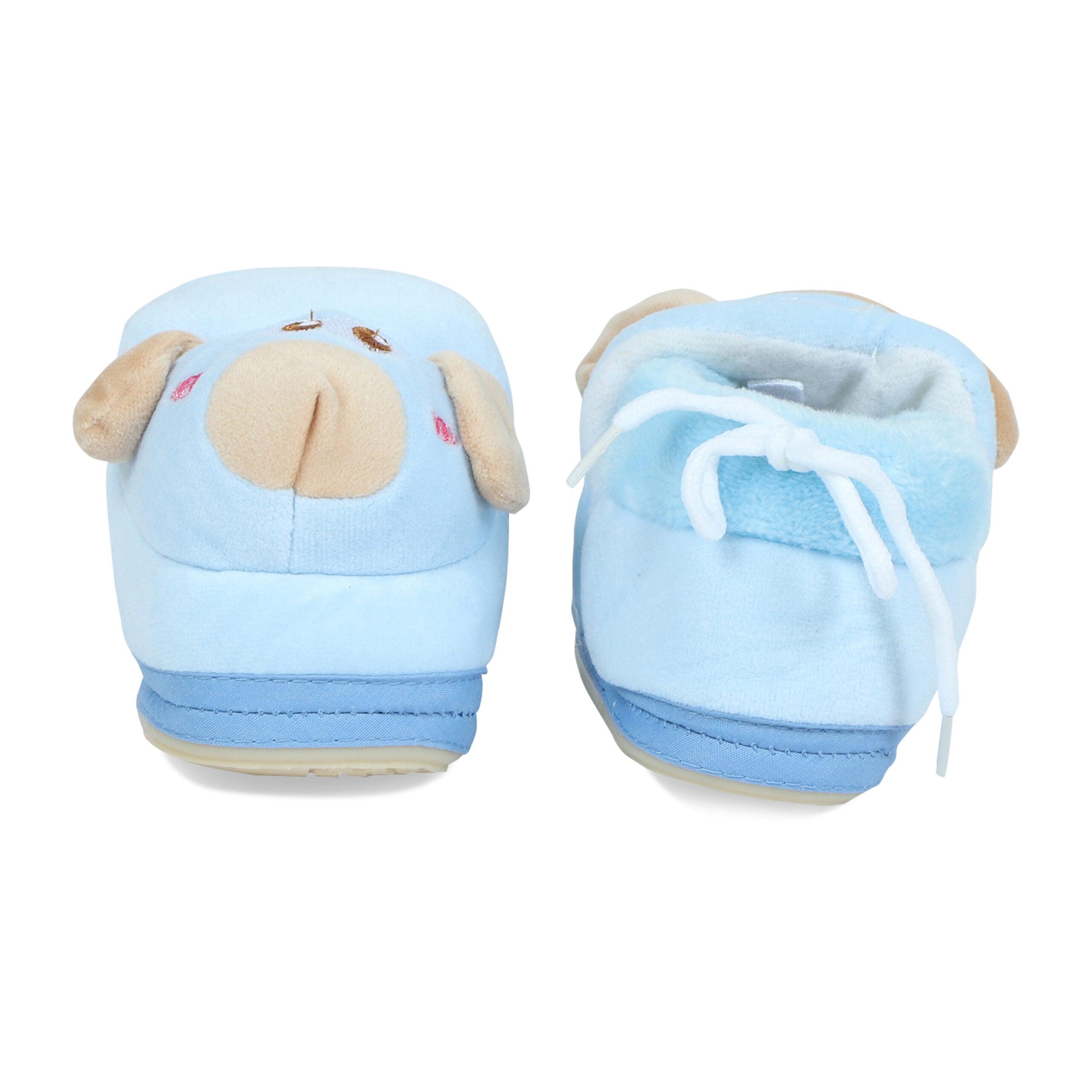 Light Blue Booties Cum Socks For Unisex Babies