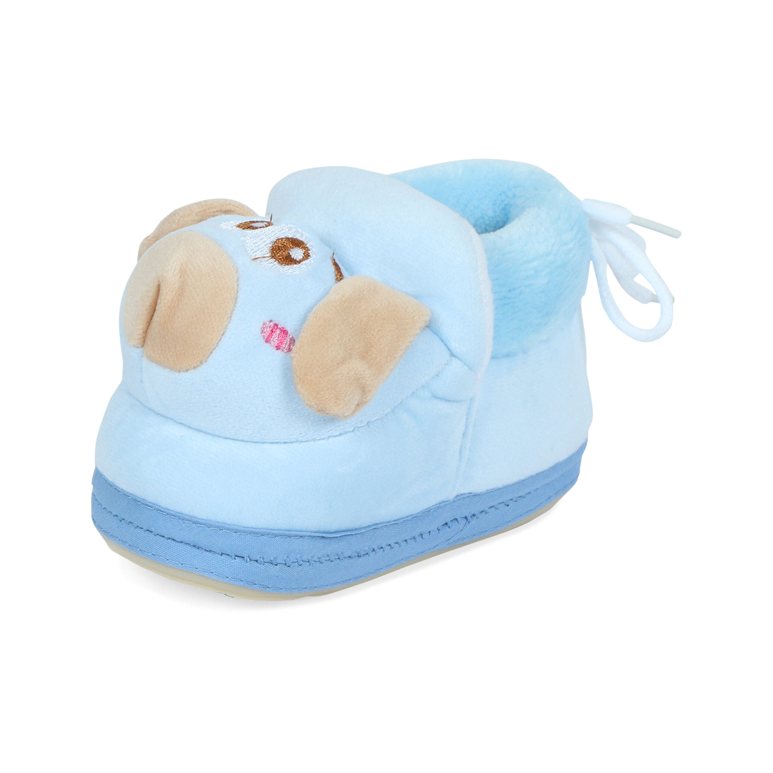 Light Blue Booties Cum Socks For Unisex Babies