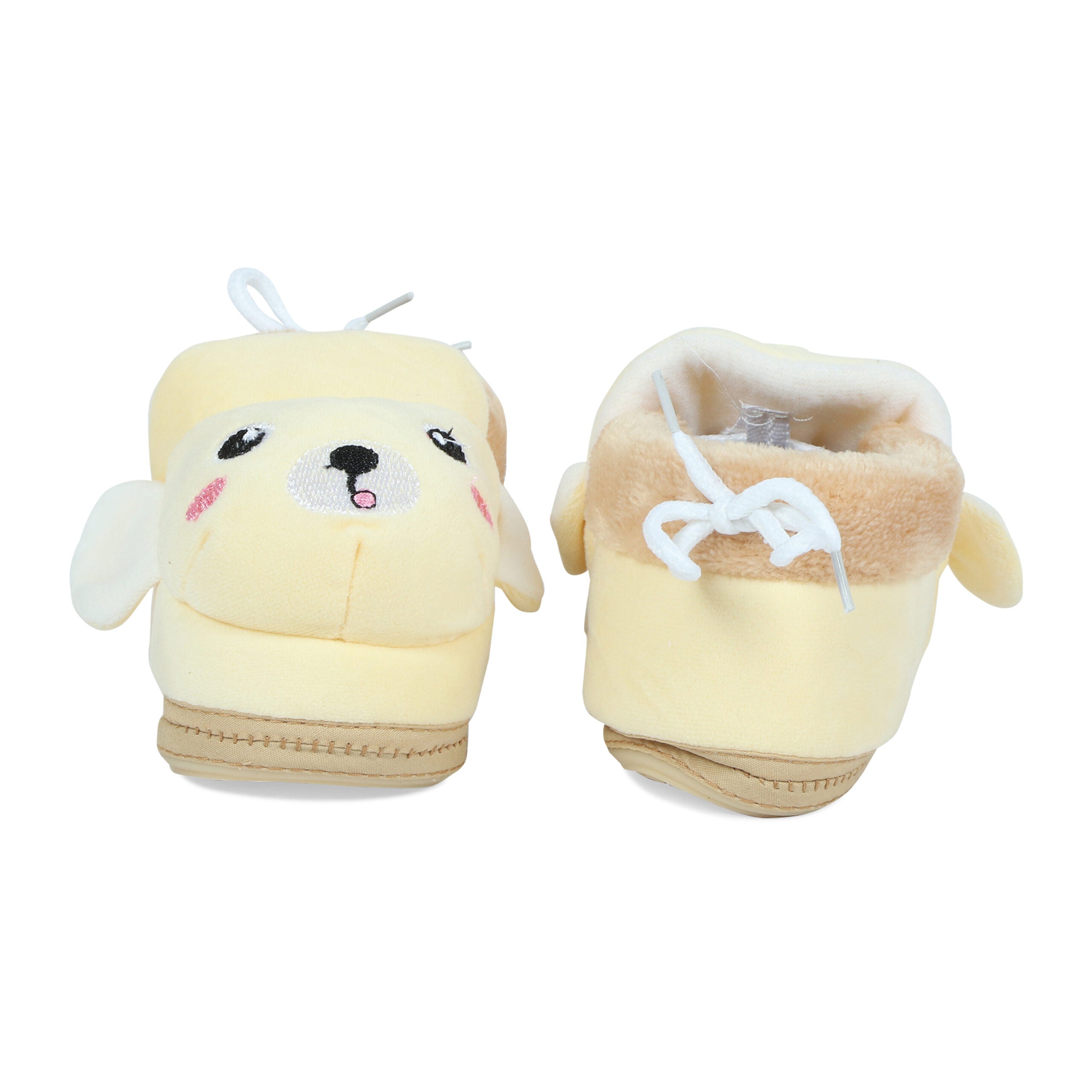 Yellow Booties Cum Socks For Unisex Babies