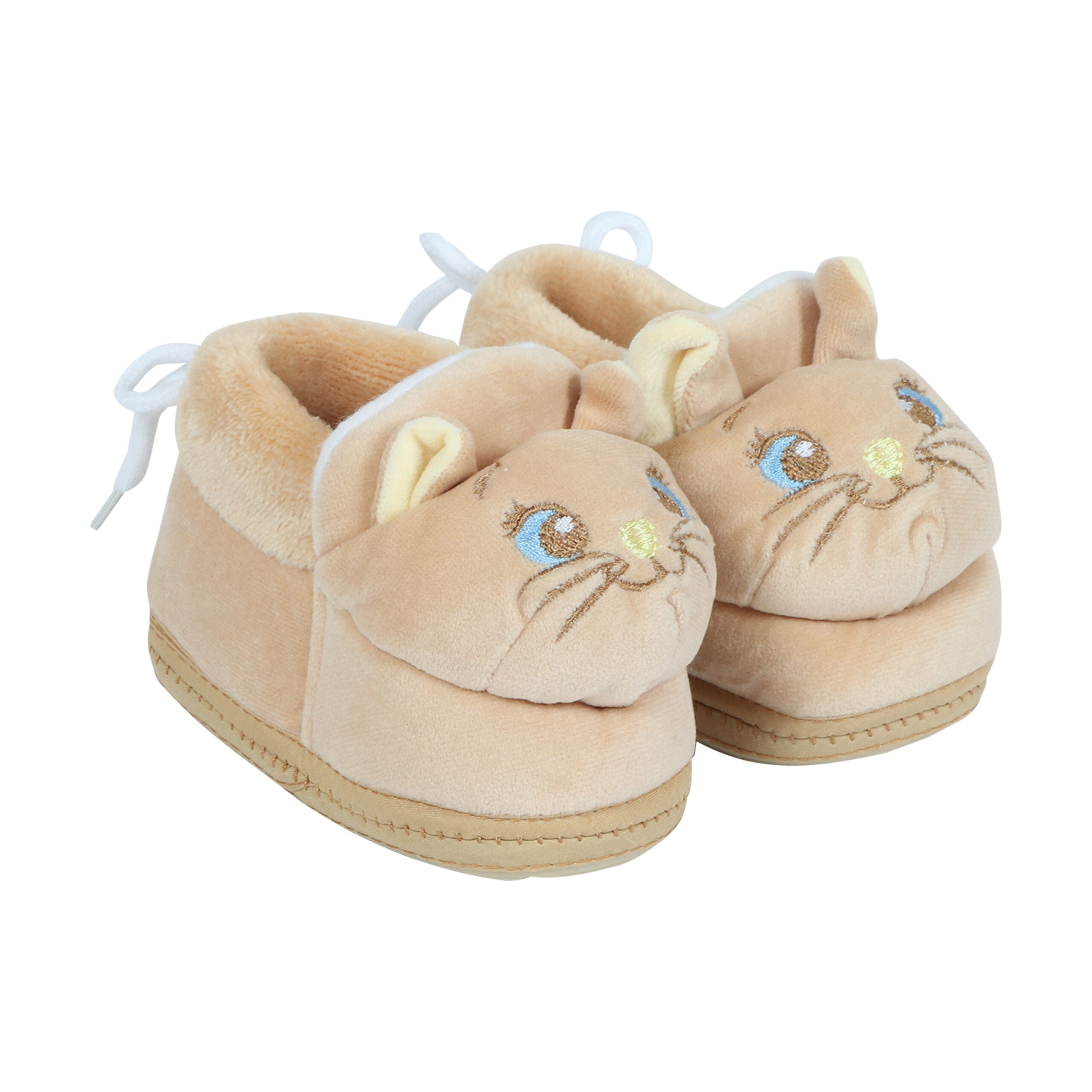 Brown Cat Booties Cum Socks For Unisex Babies