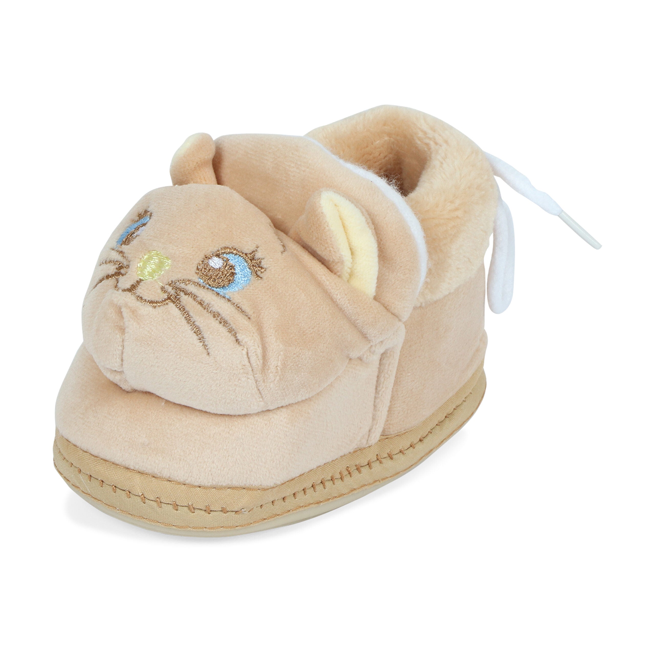 Brown Cat Booties Cum Socks For Unisex Babies